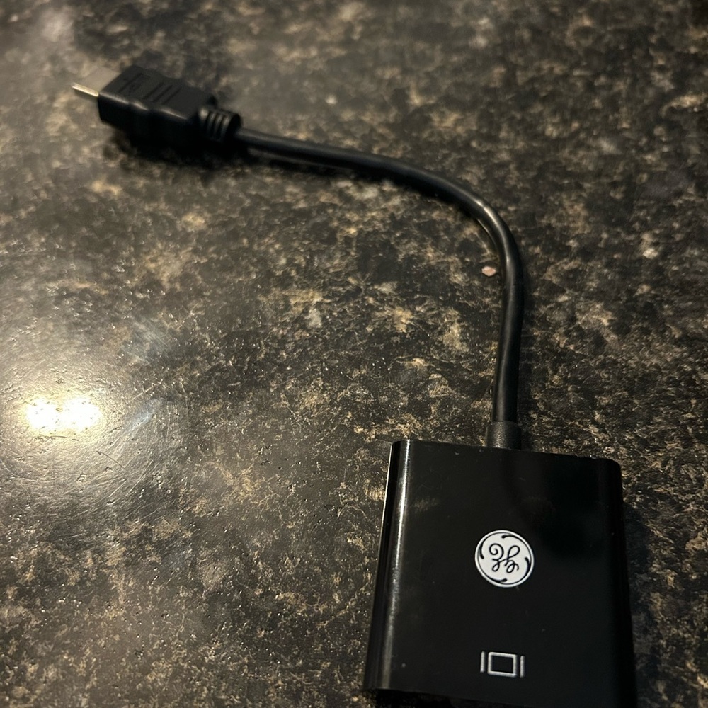 GE Black HDMI to VGA Adapter 33588